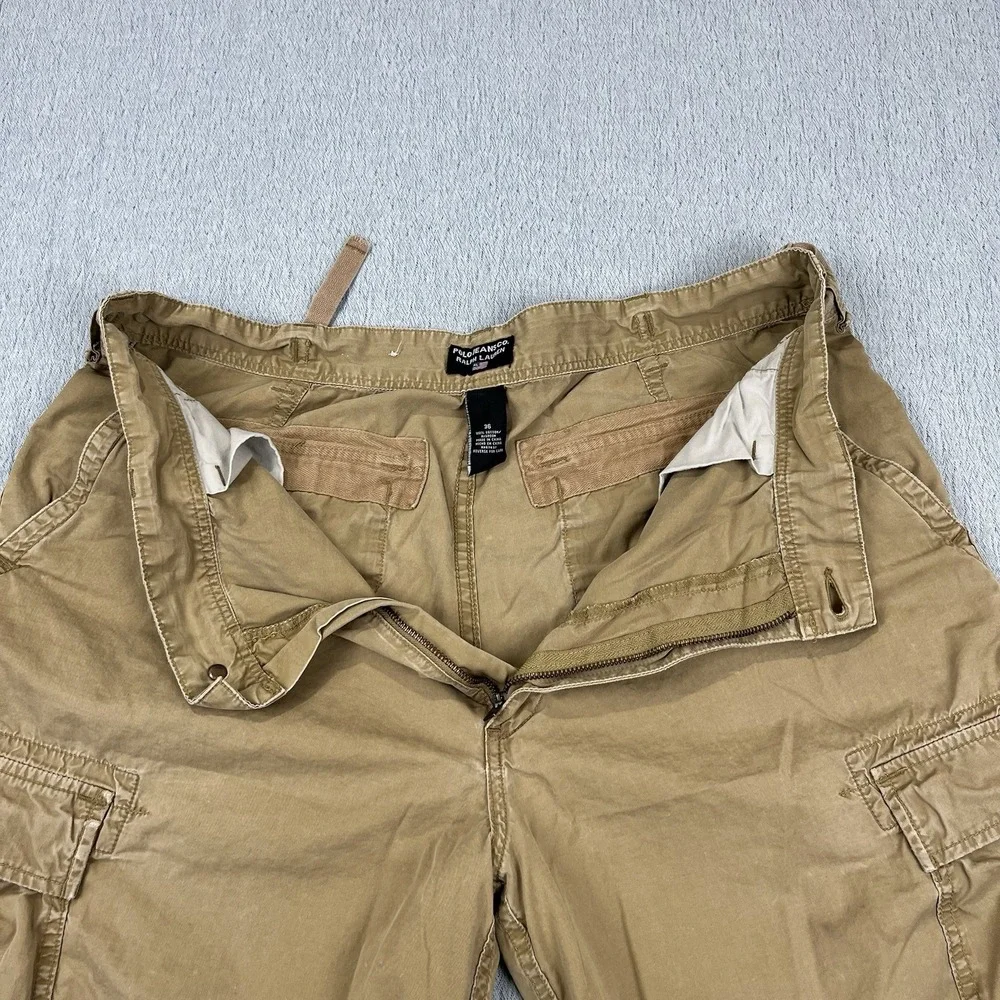 Ralph Lauren Polo Jeans Co Cargo Shorts Men's Size 36 Tan Y2K Vintage‎
